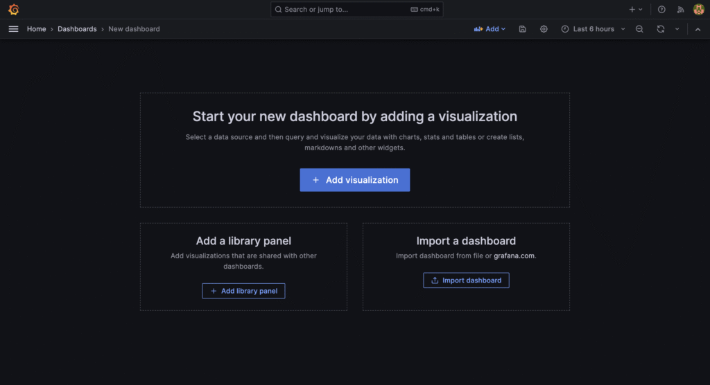 建立新的 dashboard 步驟